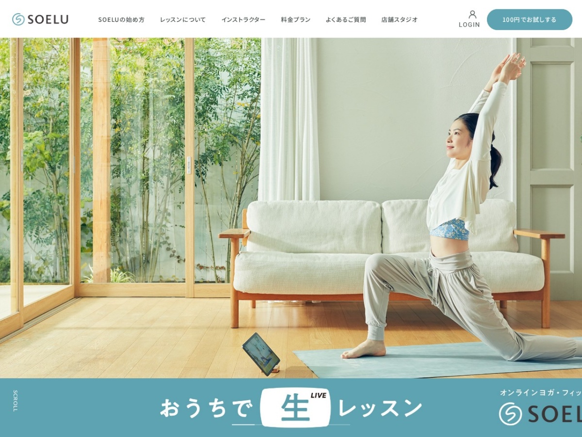 SOELUの公式サイトトップページ